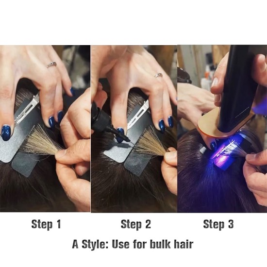 V-Light Technology Hair Extension White Machine Hair Extension Tools Kit Set with 8pcs (White Iron)