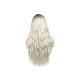 Ombre Color Silky Straight Wig707 Cap Synthetic Hair Heat Resistant Length 26" Black and Blonde