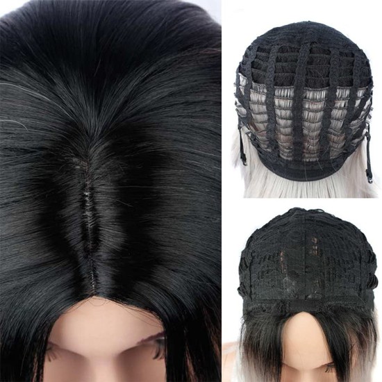 Long Wavy Wigs Natural Black Color Body Wave Right Side Parting Heat Resistant Fiber 28 Inches Wig606