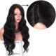 Long Wavy Wigs Natural Black Color Body Wave Right Side Parting Heat Resistant Fiber 28 Inches Wig606 Long Wavy Wigs Natural Black Color Body Wave Right Side Parting Heat Resistant Fiber 28 Inches Wig606