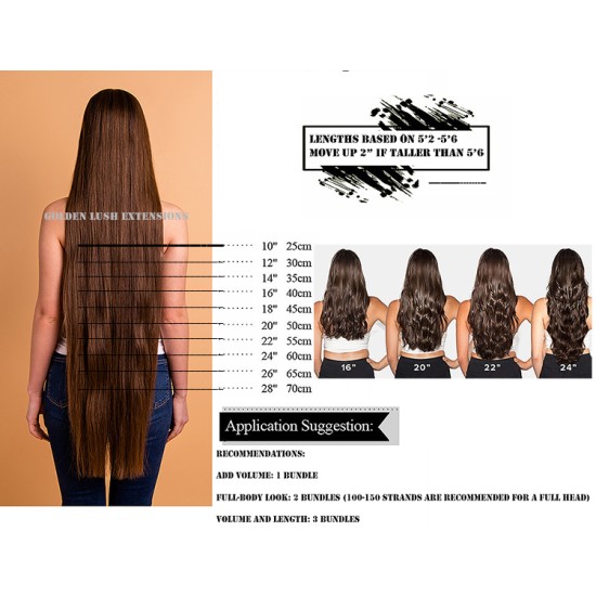 #3 DARK BROWN Beach Wave Fusion U-tip Pre-bonded Hair Extensions Length 22"- 50g/QTY (Loose Wave)