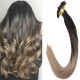 #1B/12 NATURAL BLACK/LIGHT GOLDEN BROWN U-tip Ombre Pre-bonded hair Extensions 50g/qty/20"