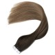 #2 DARKEST BROWN/#8 ASH BROWN Ombre Tape-Ins Hair Extensions 20pcs/qty 20"