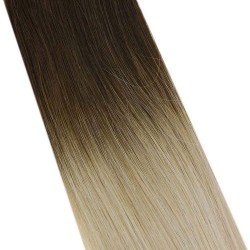 #2/18 DARKEST BROWN/ASH BLONDE U-tip Ombre Pre-bonded Fusion Hair Extensions 50g/qty 20"