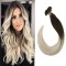 #2/18 DARKEST BROWN/ASH BLONDE U-tip Ombre Pre-bonded Fusion Hair Extensions 50g/qty 20"
