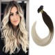 #2/18 DARKEST BROWN/ASH BLONDE U-tip Ombre Pre-bonded Fusion Hair Extensions 50g/qty 20"