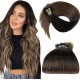 #2/8 DARKEST BROWN/ASH BROWN U-tip Ombre Pre-bonded Fusion Hair Extensions 50g/qty 20"