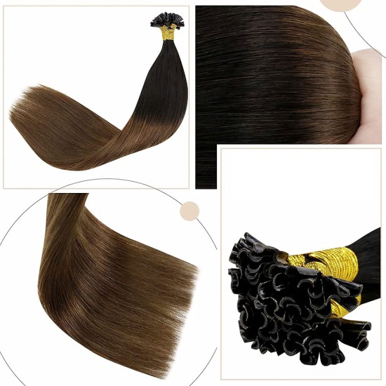 Ombre #2 DARKEST BROWN / #8 ASH BROWN Hair Length 20"/50 Grams (Fusion U-tip) Ombre #2 DARKEST BROWN / #8 ASH BROWN Hair Length 20"/50 Grams (Fusion U-tip)