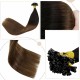 #2/8 DARKEST BROWN/ASH BROWN U-tip Ombre Pre-bonded Fusion Hair Extensions 50g/qty 20"