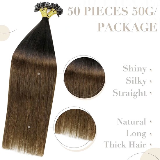 Ombre #2 DARKEST BROWN / #8 ASH BROWN Hair Length 20"/50 Grams (Fusion U-tip) Ombre #2 DARKEST BROWN / #8 ASH BROWN Hair Length 20"/50 Grams (Fusion U-tip)