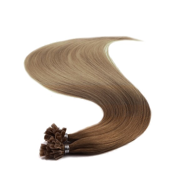 New Ombre - #8 Ash Brown / #18 Ash blonde Hair Extensions 50 Grams Length 20" (Fusion U-tip)