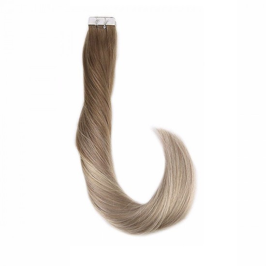 #8/18 ASH BROWN/ASH BLONDE Tape-in Ombre Hair Extensions 20pcs/qty 20"