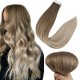 #8/18 ASH BROWN/ASH BLONDE Tape-in Ombre Hair Extensions 20pcs/qty 20"