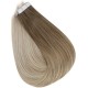 #8/18 ASH BROWN/ASH BLONDE Tape-in Ombre Hair Extensions 20pcs/qty 20"