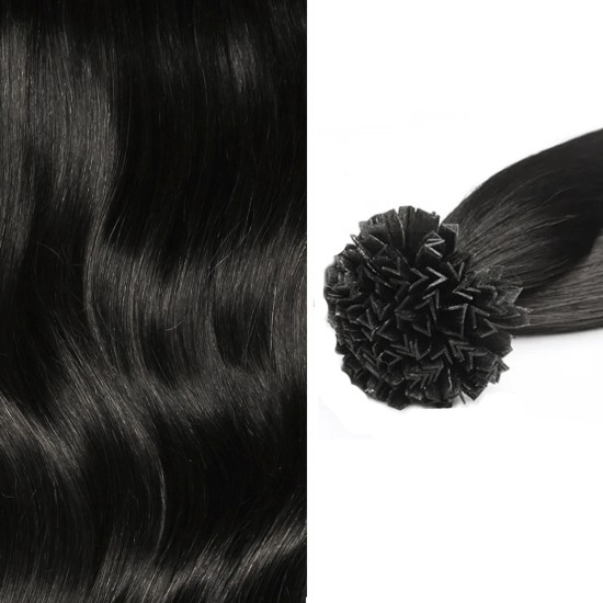 V-tip Fusion/Pre-bonded #1 Jet Black 50g/Qty Length 20" 6A PREMIUM V-tip Fusion/Pre-bonded #1 Jet Black 50g/Qty Length 20" 6A PREMIUM