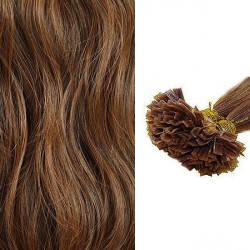 #4 CHOCOLATE BROWN V-tip Fusion Pre-bonded Premium 6A Hair Extensions 50g/qty 20"