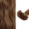 #4 CHOCOLATE BROWN V-tip Fusion Pre-bonded Premium 6A Hair Extensions 50g/qty 20"