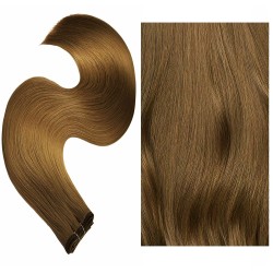 #6 CHESTNUT BROWN Flat Track Weft Premium 6A Hair Extensions 100g 20"