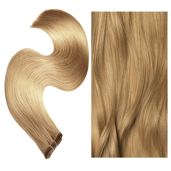 #12 LIGHT GOLDEN BROWN Flat Track Weft Premium 6A Hair Extensions 100g 20"/22"