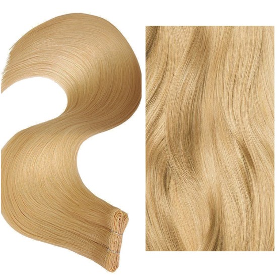 Flat Track Weft/Weave Hair Extensions (P.Virgin 6A) #16 HONEY BLONDE 100g Lengths 20" & 22" Premium Quality
