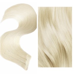 #60 PLATINUM BLONDE Flat Track Weft Premium 6A Hair Extensions 100g 20"