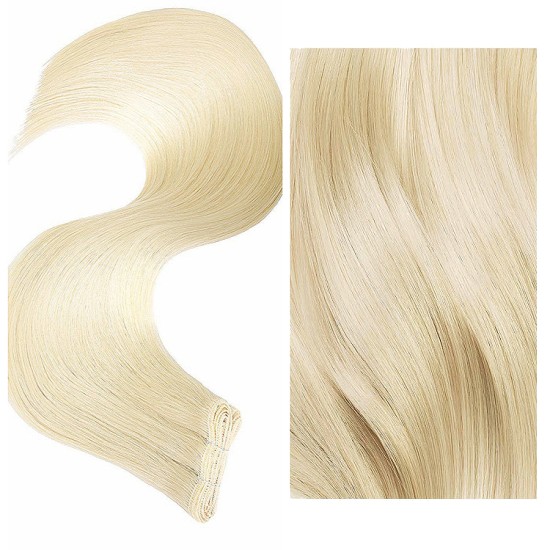 #613 PEARL BLONDE Flat Track Weft Premium 6A Hair Extensions 100g 20''/22''