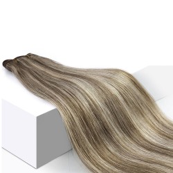 #8/18 ASH BROWN/ASH BLONDE Weft/Weave Highlight Hair Extensions 120g 20"