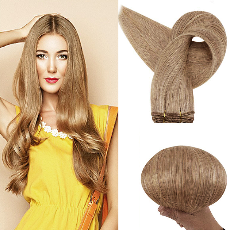 #12 LIGHT GOLDEN BROWN Straight Weft / Weave Human Hair Extensions 20 #12 LIGHT GOLDEN BROWN Straight Weft / Weave Human Hair Extensions 20