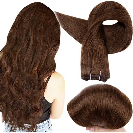 #4 CHOCOLATE BROWN Weft/Weave Hair Extensions 120g 20"