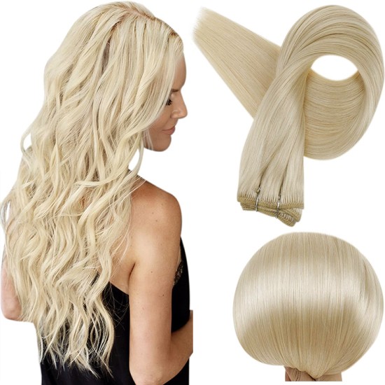 #613 PEARL BLONDE Weft/Weave Hair Extensions 120g 20"
